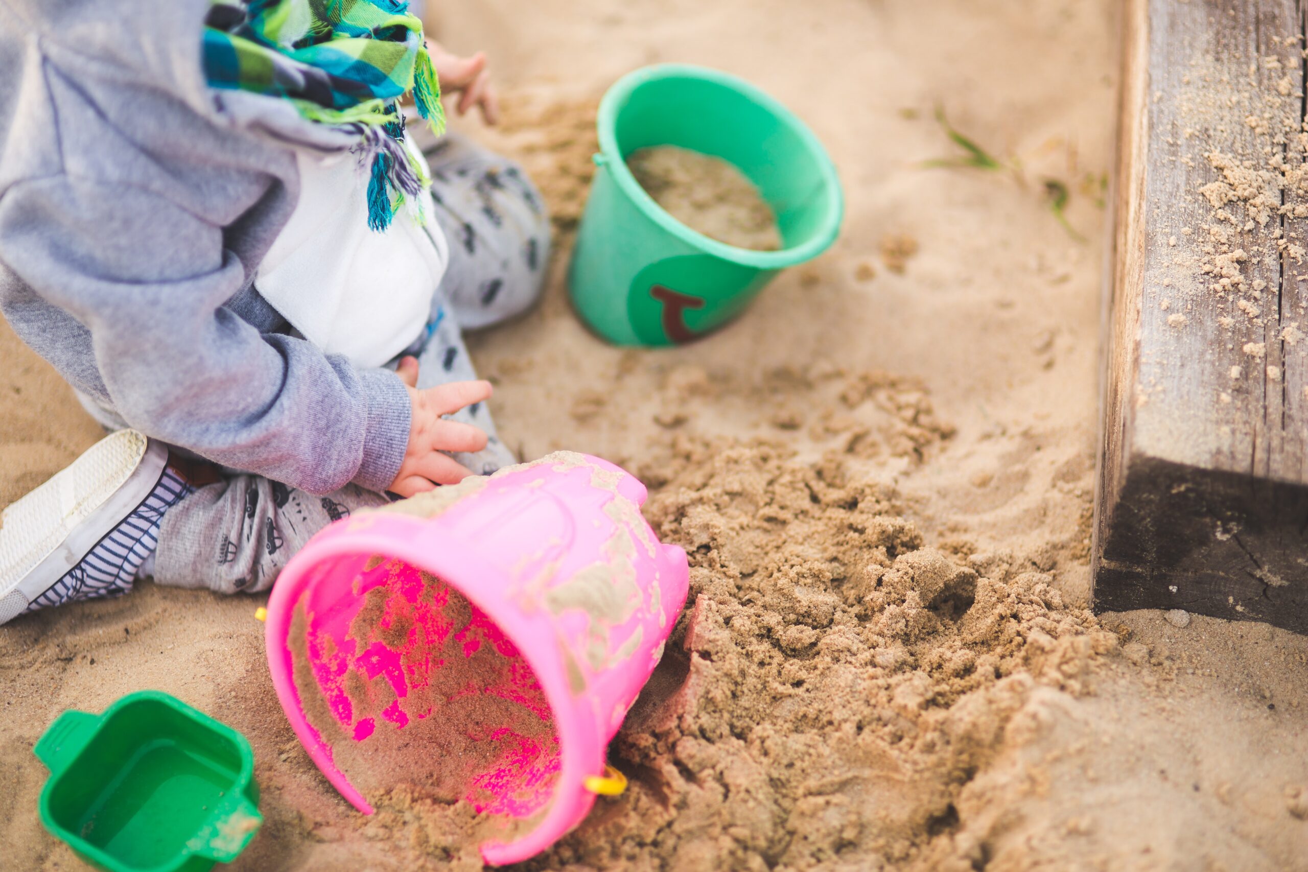 baby boy sand bucket