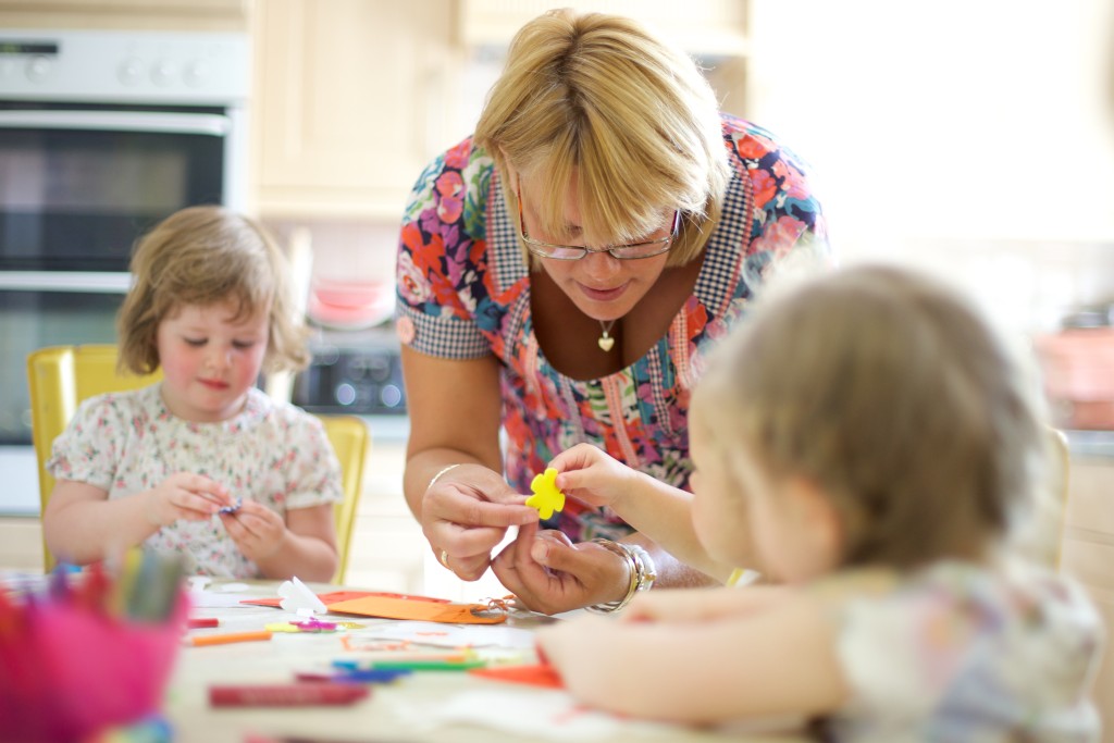 childminder and children