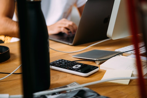 Working at desk