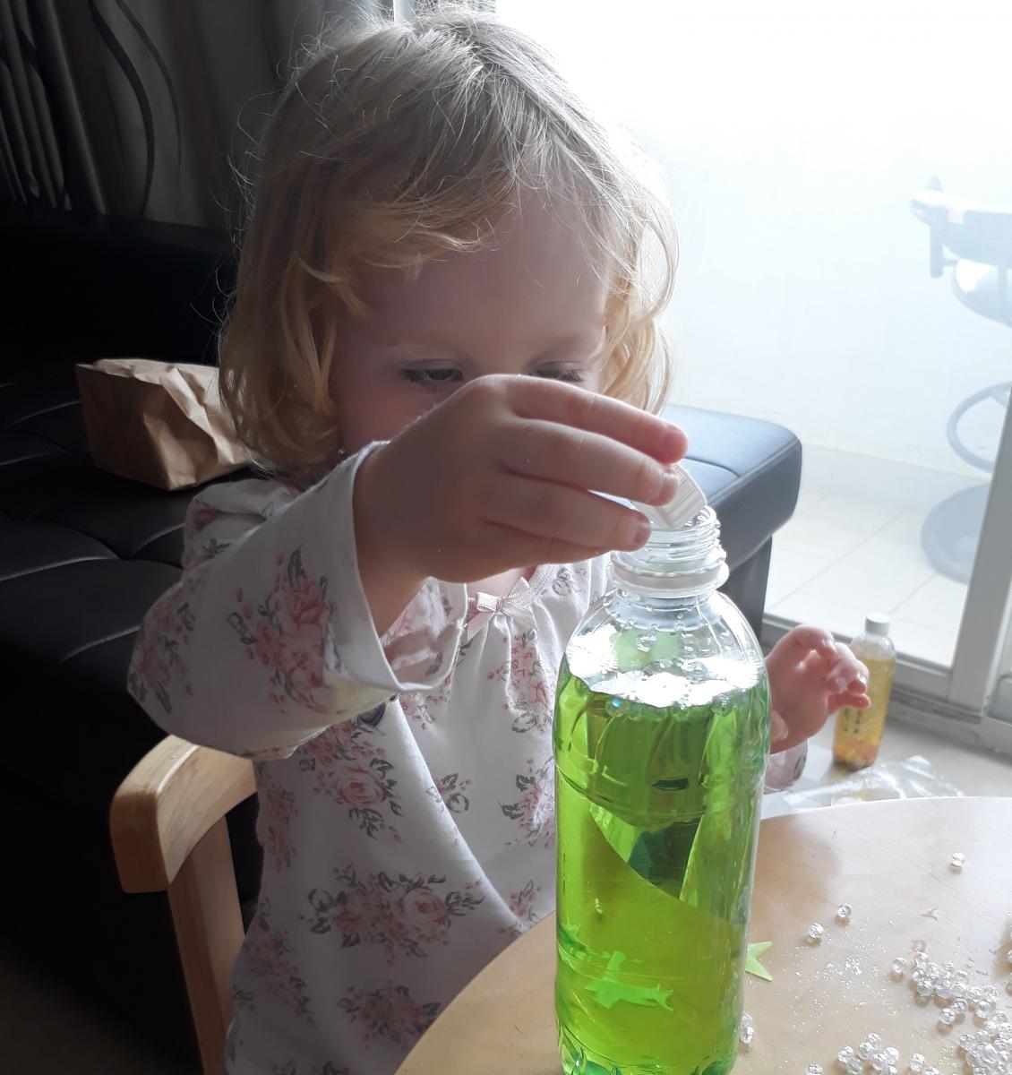 Jessica's daughter exploring a sensory activity
