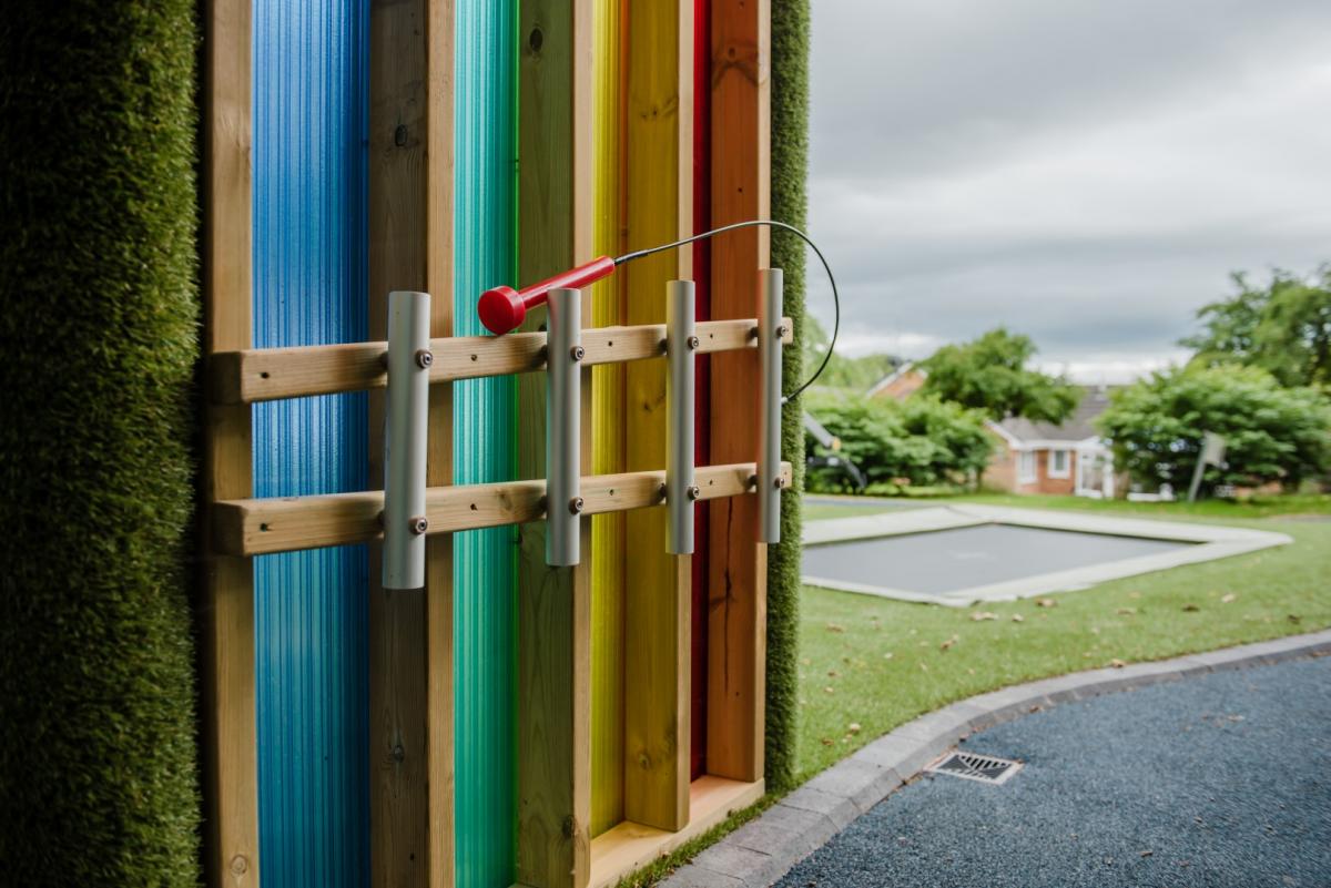 Light and sound arbour for outdoor play 