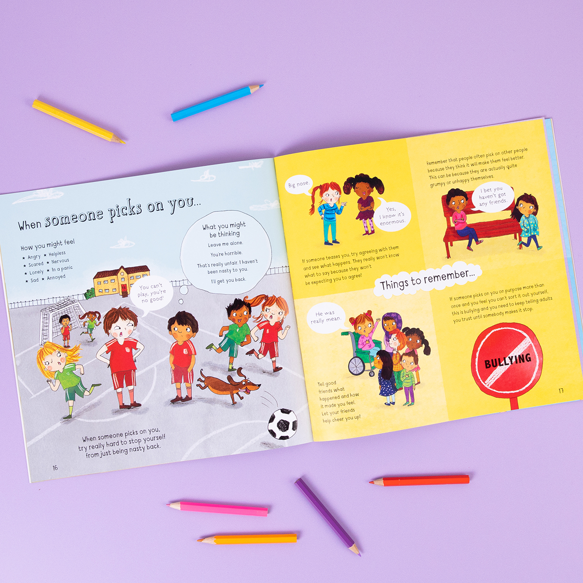Bloomsbury book pages for children - being picked on